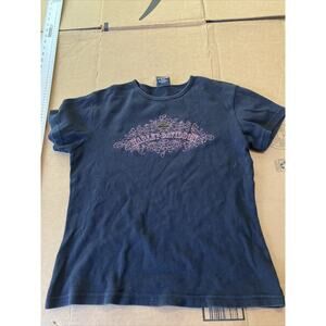 Harley Davidson Women's Black Shirt XL, 2005 Stockholm Sweden Tee, Biker Apparel